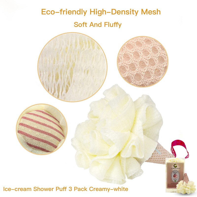 CROVIN - Juego de 3 esponjas de baño para helado,