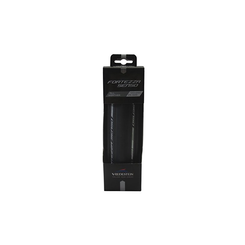 Vredestein Fortezza Senso All Weather Bicycle Tyre, Black, 25-622 (700