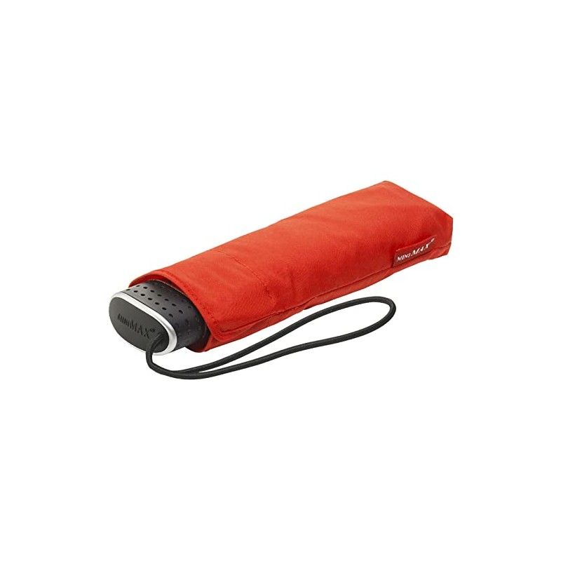 miniMAX® Faltbarer Regenschirm flach winddicht Rot Medium Regenschirm Faltschirm, Rot,