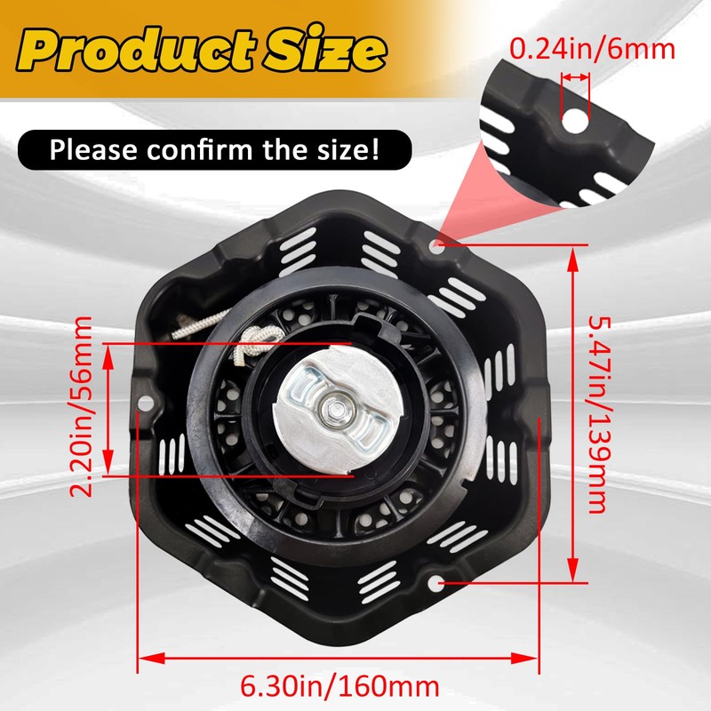 WOTIAN Pull Start Recoil Starter Assembly Compatible with Champion 196cc