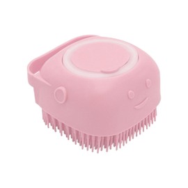 Dog Cat Bath Brush Comb Silicone - Dog Bath Brush Scrubber Pet Brush Bath Brush For Cats Dogs With Soap Dispenser Grooming Cleaning (Pink)
