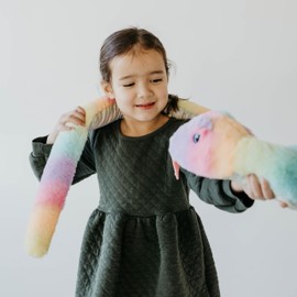 The Petting Zoo Snake Stuffed Animal Plushie, Ombrez Zoo Animals, Rainbow Snake Plush Toy 54 inches