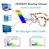 FEISEDY Retro Reading Glasses Thick Square Big Frame Blue Light