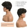MOONSHOW Black Pixie Cut Wig Short Pixie Wigs for Women