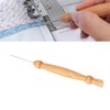 Multifunctional Sewing Awl Tool with Wooden Handle,Precision Stiletto Pressing Tool,Leather