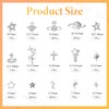 Silver Star Dangle Nail Charms, Heart Star Planet Nail Charm,