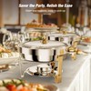 WARMOUNTS Gold Chafing Dishes for Buffet (5QT, 6 Pack), Round