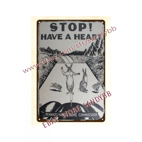 Unbranded Pennsylvania game hunting STOP! HAVE A HEART metal tin