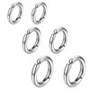 TEOZBLU 3 Pairs of Stainless Steel Clip On Ear Studs