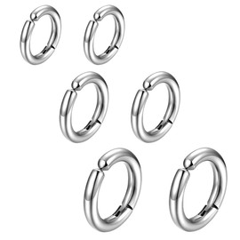 TEOZBLU 3 Pairs of Stainless Steel Clip On Ear Studs Fake Earrings for Men Women