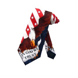 Steven Harris In God We Trust American Bald Eagle Necktie - White - One Size Neck Tie