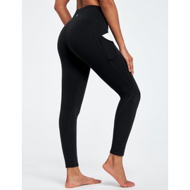 Ewedoos Leggings with Pockets for Women High Waisted Athletic Workout Compression Leggings Tummy Control Yoga Pants Women Black