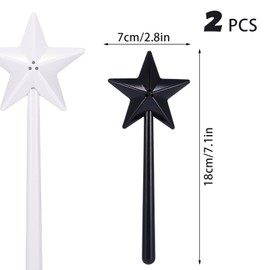 Salt & Pepper Shakers Just Add Magic, 2Pcs Wand Salt and Pepper Shakers, Cute Stars Stick Spice Dispenser with 3 Holes Magic Fairy Wand Condiment Set for Kitchen BBQ Restaurant Dining Table Decoration