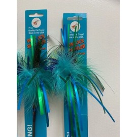 GO CAT SPARKLING KITTY DUSTER PEACOCK LONG  36" CAT TOY TEASER QTY 4