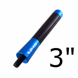 V M S Racing FITS 93-16 TOYOTA TRD BLUE CARBON FIBER ALUMINUM STUBBY SHORT ANTENNA 3'' AM FM