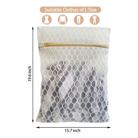 3 Pack Laundry Bag, Durable Big Honeycomb Mesh Laundry Bags Suitable for Delicate Clothes Washing 19.6 x 15.7 Inches (3 Large)