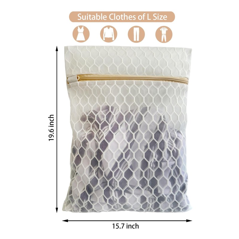 3 Pack Laundry Bag, Durable Big Honeycomb Mesh Laundry Bags