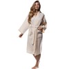 Turquaz Robes For Women Lightweight Unisex Waffle Kimono Bathrobe, Beige,