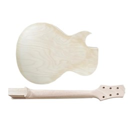 Single Cut Electric Guitarr Kits with Mahogany Body and Neck - Rosewood Fingerboard LP Hollow Beginner Kit All Components Included