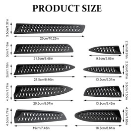 QIYUDA 9PCS Knife Protector Sleeve, Plastic Safety Sheaths for Kitchen Knives 10'' 8'' 7" 6" 5'' 3.5''