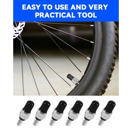 6 Piece Bicycle Valve Replacement Set, German Bicycle Valve Bicycle Insert Bicycle Valve Adapter, Valve Bicycle Adapter, Parts Bicycle Valve, for Standard Normal Valve Replacement Tyre Valves
