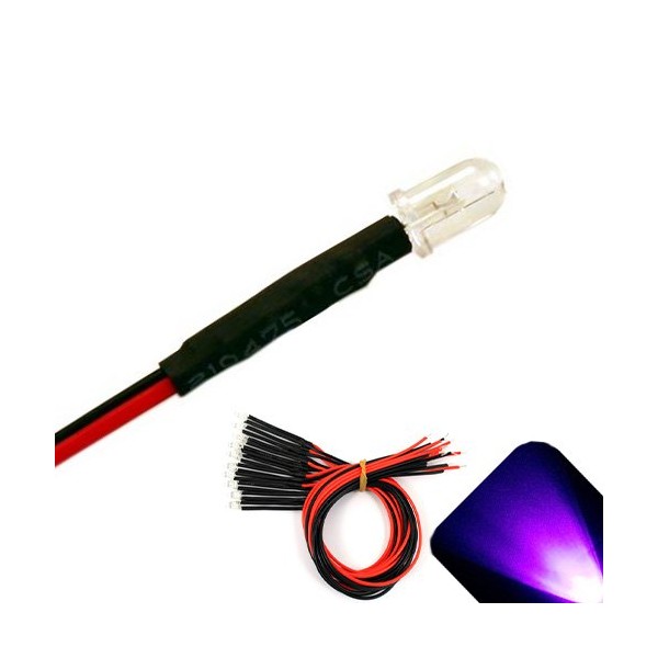 5mm 6v Pre-Wired UV/Purple LED - Ultra Bright (5v, 6v)