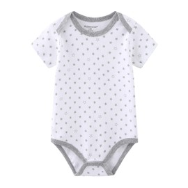 Kiddiezoom Unisex-baby Boys Girls 5-pack Short-sleeve Embellished Bodysuit-Grey Heather