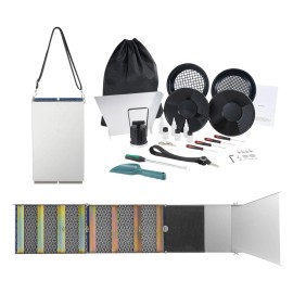50-Inch 23pc Folding Sluice Box Gold Prospecting Kit 50pc Classifier Screen and Knives & Tools for Prospecting Gold PanningGold Panning Trough Design: Set, Tank Length: 50 inch