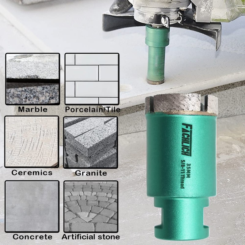FACHLICH Diamond Core Drill Bit - 1-3/5" 40mm Granite Hole