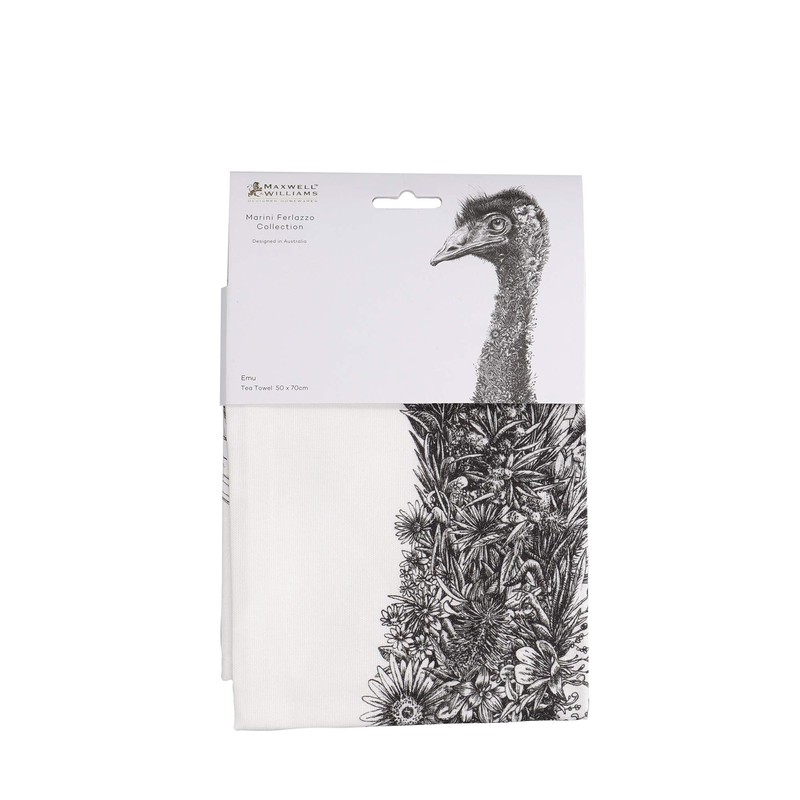 Maxwell & Williams Marini Ferlazzo Tea Towel with Emu Design,