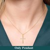 Diamond2Deal 14k White and Yellow Gold Diamond Cut Cross Pendant