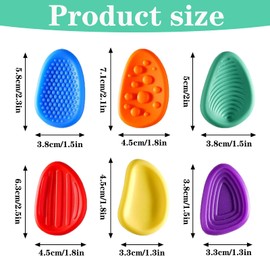 6PCS Textured Worry Stone, Colorful Sensory Stones, Quiet Classroom Fidget Toys for Kids Autism, Social Emotional Worry Stones for Kids Students Office Worker Anxiety(Multicolor)