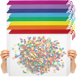 24pcs Mesh Zipper Pouch, Puzzle Storage Bags, A3 17x12 Inches Large Reusable Zipper Pouches for Organizing Classroom and Storage, Extra Large Zipper Bags, Board Game Storage, Puzzle Bags