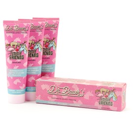 Dr. Bauer's Lovely Friends Toothpaste with Glitter Motifs, Many Great Flavours, Toothpaste for Children and Adults, Sustainable Packaging, 90 ml per Tube Unicorn Pack of 3 (3 x 90 ml)