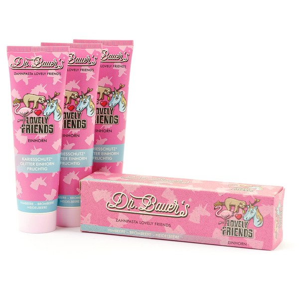 Dr. Bauer's Lovely Friends Toothpaste with Glitter Motifs, Many Great