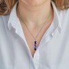 Franki Baker Amethyst & Sterling Silver Double Point Pendant Necklace.