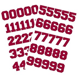 Sports Helmet Numbers 1" by Chalkallaboutit® Baseball, Hockey, Football and Lacrosse (Maroon)