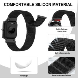 VELULYX Nylon Elastic Strap Compatible with Veryfitpro ID205L, 19 mm for ID205L GRV FC1 IDW15 ID205S ID205G ID215G ID216 YM205L Uwatch3 Ufit GT BV205L TE021 SW020 SW021 SW023