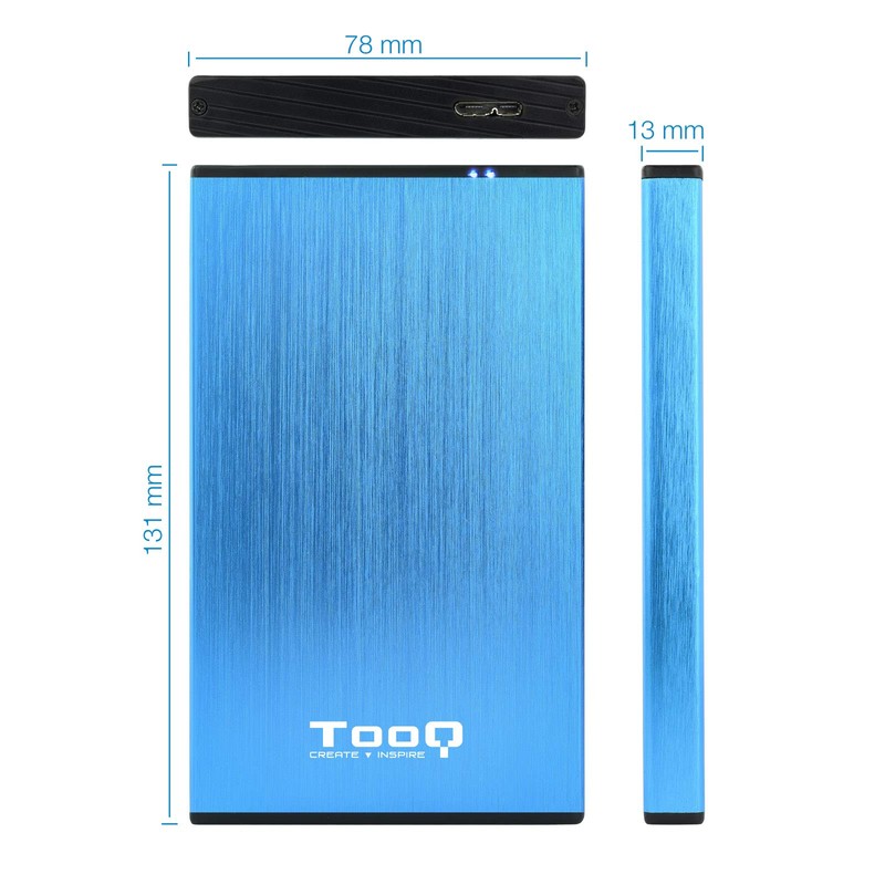 TOOQ TQE-2527BL - 2.5 inch HDD Enclosure (SATA I/II/III up
