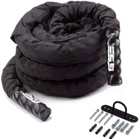 GSE Games & Sports Expert Gym Battle Rope, Heavy Workout Battle Ropes for Indoor & Outdoor Workout, Exercise Ropes for Strength Training - 30, 40, 50 Feet Lengths Available
