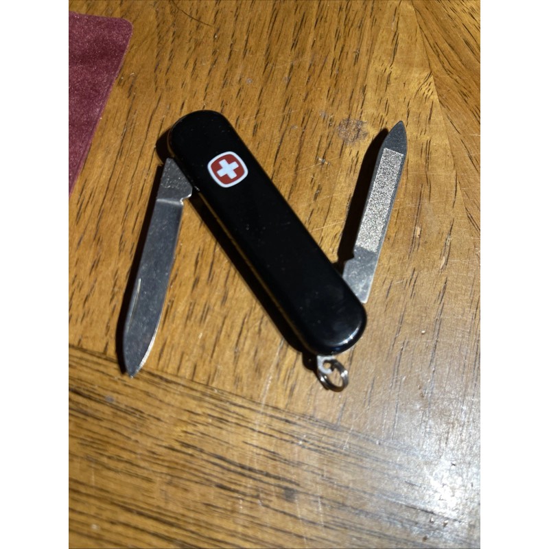 WENGER Swiss Executive Knife - Black Knife File Tweezers New