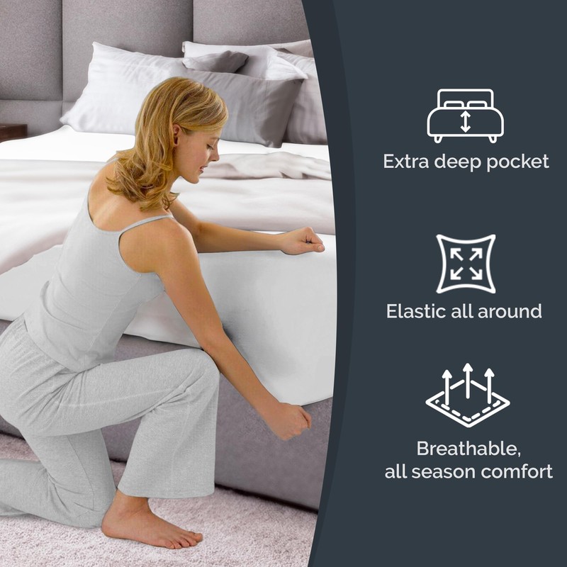 Single Fitted Bed Sheet - Luxury Deep Pocket Single Fitted