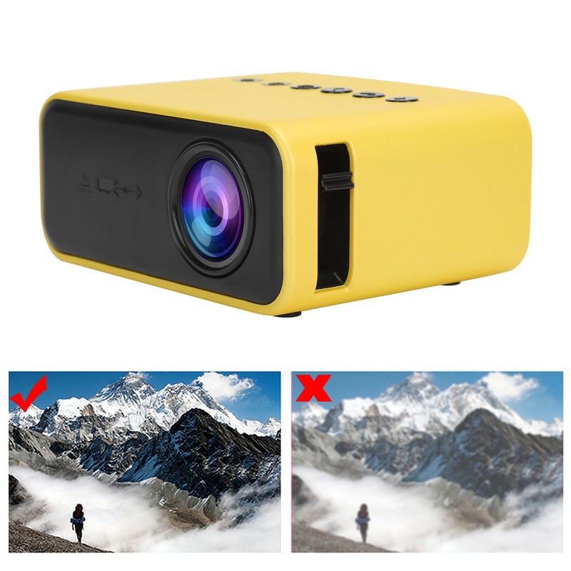 YT500 Mini Projector Portable Movie Projector with Audio and Video/USB/Memory