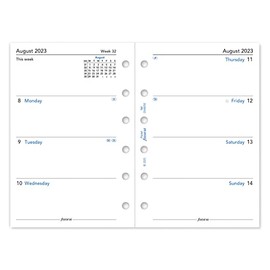 Filofax Pocket week on two pages mid year diary August 22 - July 23, White