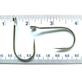 100 Gerry's Tackle 9171 6X Strong Nickel Plated Open Eye Siwash Hooks Size 4/0