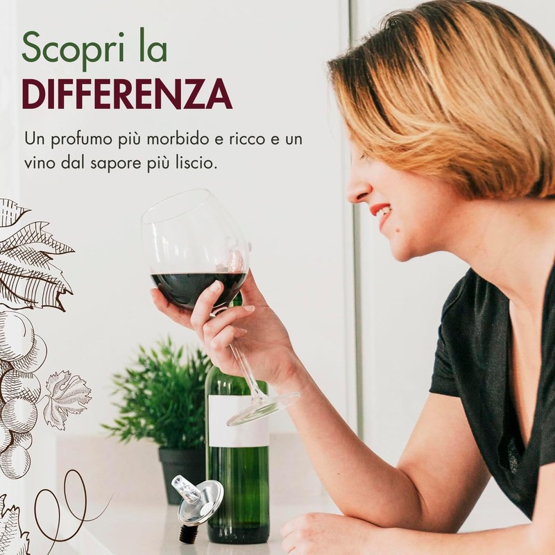 Oxytwister Decanter per Vino, Aeratore 2-in-1, Migliora l'Aroma e Il