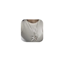 XIAOMOJEW Starfish Necklace for Women Chunky Gold Shell Pednant Chain Necklace Ocean Beach Summer Jewelry (Silver Starfish A)