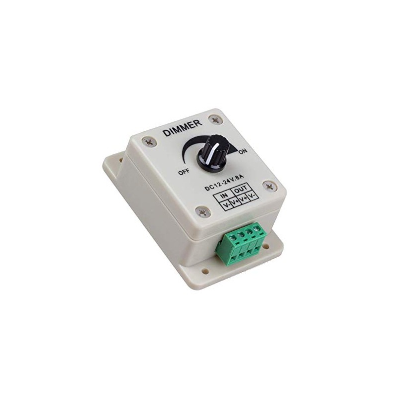 Hailege 3pcs LED Dimmer DC12-24V 8Amp 0%-100% PWM Dimmer Controller,