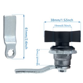 Moicstiy 2Pcs Thumb Operated Offset Cam Locks, Black Handle Non-Locking Compartment Lock Latch Keyless Twist Cabinet Replacement Lock for Mailbox Drawer, RV Compartment Door