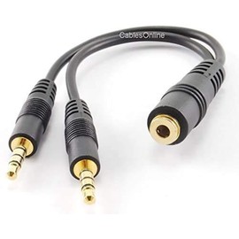 CablesOnline 3.5mm TRRS Female to Dual TRRS Male Stereo 4-Pole Splitter Cable, IP-Y03